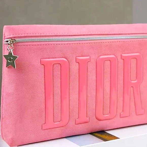 Beauty Pink Cosmetic Makeup Bag Pouch Suede 100% - Picture 6 of 7